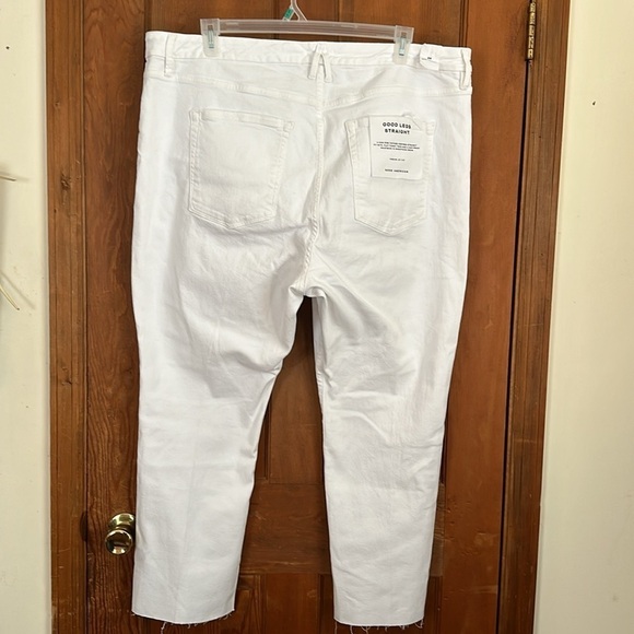 Good American Women’s White Good Legs Straight Raw Hem Size 24 - Picture 6 of 9